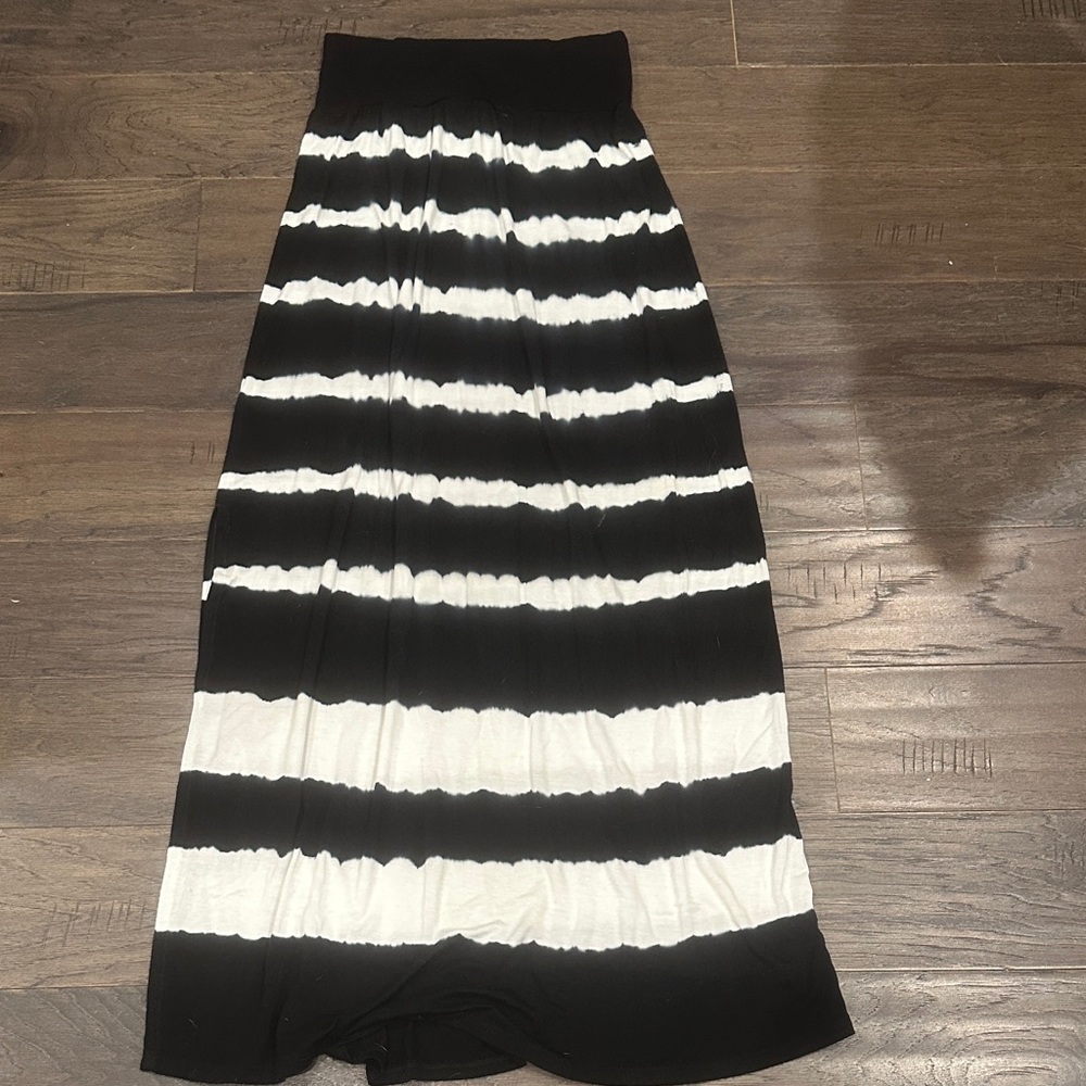 Black and White Striped Maxi Dress